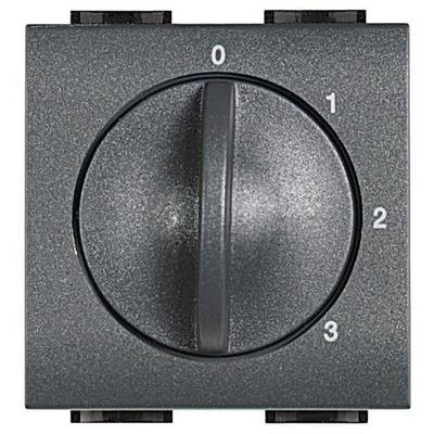 Schwarzer Drehschalter mit Beschriftungen '0', '1', '2', '3' im Uhrzeigersinn. Der Schalter zeigt auf '0'.