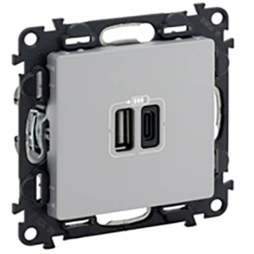 Legrand USB-Steckdose Valena Life Allure Aluminium 753306 5 St.