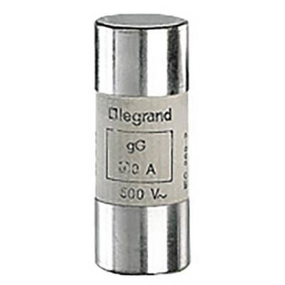 Zylindrische Schmelzsicherung von 500 V mit der Aufschrift 'legrand gG 10 A'.