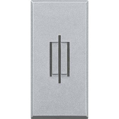 Ein grauer, rechteckiger Schalter mit mittigem schwarzen Hebel, aus Metall, geeignet für Lichtsteuerung.