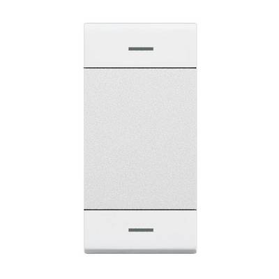 Ein einfacher, weißer Lichtschalter mit einer rechteckigen Form und minimalistischem Design.