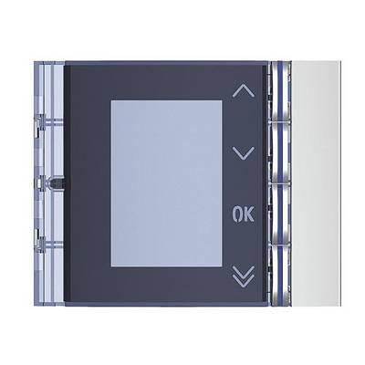 Ein digitales Thermostat mit Display und Bedientasten. Pfeile zeigen nach oben und unten, die Taste 'OK' befindet sich rechts.