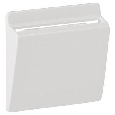 Weißer, rechteckiger Schrankschutz oder Möbelgriff mit abgerundeten Kanten und schmalem Schlitz, für stilvolle und minimalistische Einrichtung.