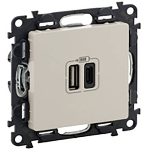 Legrand USB-Steckdose Valena Life Allure Beige 753206 5 St.