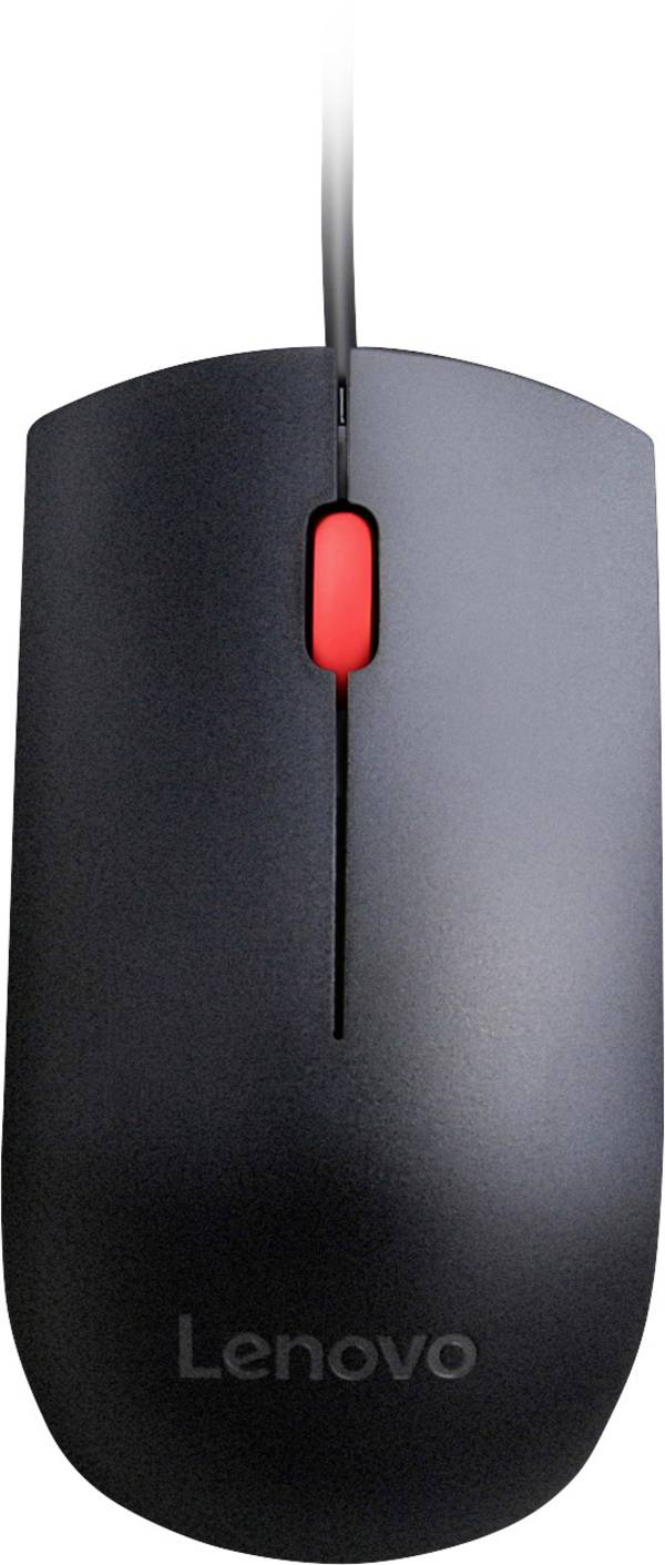 Lenovo Essential  Ergonomische Maus USB   Optisch Schwarz 3 Tasten 1600 dpi Ergonomisch