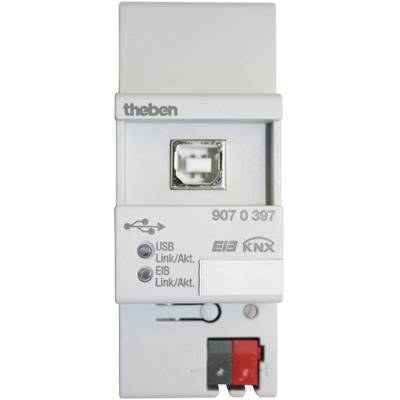 Ein KNX-USB-Schnittstellenmodul von Theben, Modell 907 0 397, für die Verbindung und Steuerung von Hausautomationssystemen.
