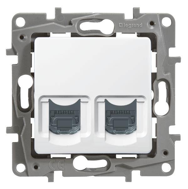 Legrand Bticino Datenanschlussdosen 664776 Niloe 2fach RJ45 6STP ultraweiss-0