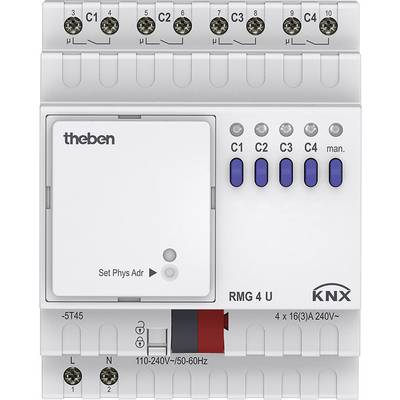 Elektrischer Schalter mit verschiedenen blauen Schaltknöpfen, auf denen 'C1' bis 'C4' steht. Beschriftung 'RMG 4 U' unten rechts.