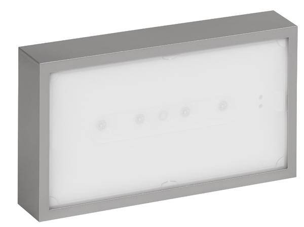 Rechteckige Leuchte mit grauem Rahmen, flachem Design und diffuser Lichtabdeckung, geeignet für moderne Raumbeleuchtung.