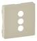 Beige Abdeckplatte mit drei runden Öffnungen in der Mitte, geeignet für die Abdeckung von Schaltern oder Steckdosen.