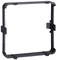 Ein schwarzer, quadratischer Plastikrahmen mit abgerundeten Ecken, geeignet für den Einsatz in technischen oder elektrischen Geräten.