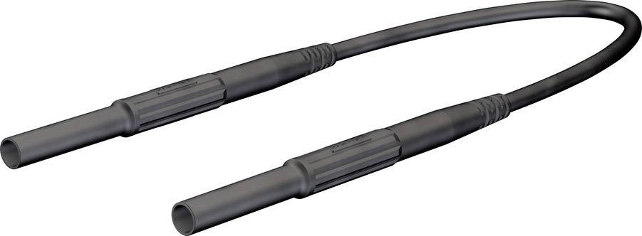 Stäubli XHM-5000 Sicherheitsmessleitung 150 cm schwarz 4 mm axialer Lamellenstecker mit starrer Isolierhülse-0