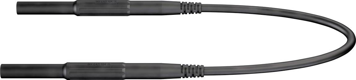 Stäubli XHM-5000 Sicherheitsmessleitung 150 cm schwarz 4 mm axialer Lamellenstecker mit starrer Isolierhülse-1