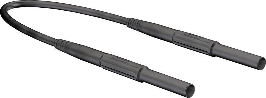 Stäubli XHM-5000 Sicherheitsmessleitung 150 cm schwarz 4 mm axialer Lamellenstecker mit starrer Isolierhülse-2