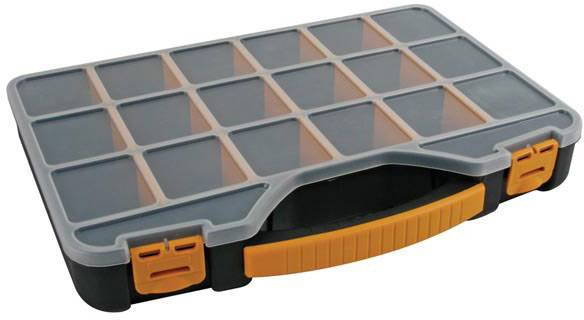 Velleman OMR13 Assortimentsdoos (l x b x h) 326 x 257 x 48 mm Aantal vakken: 18 Inhoud 1 stuk(s) afbeelding