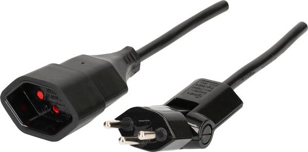 Max Hauri 129049 Strom Verlängerungskabel  10 A Schwarz 0.50 m