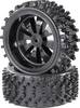 Reely 1:6 Buggy Kompletträder Block-Spike 8-Speichen Schwarz (glänzend) 2 St.