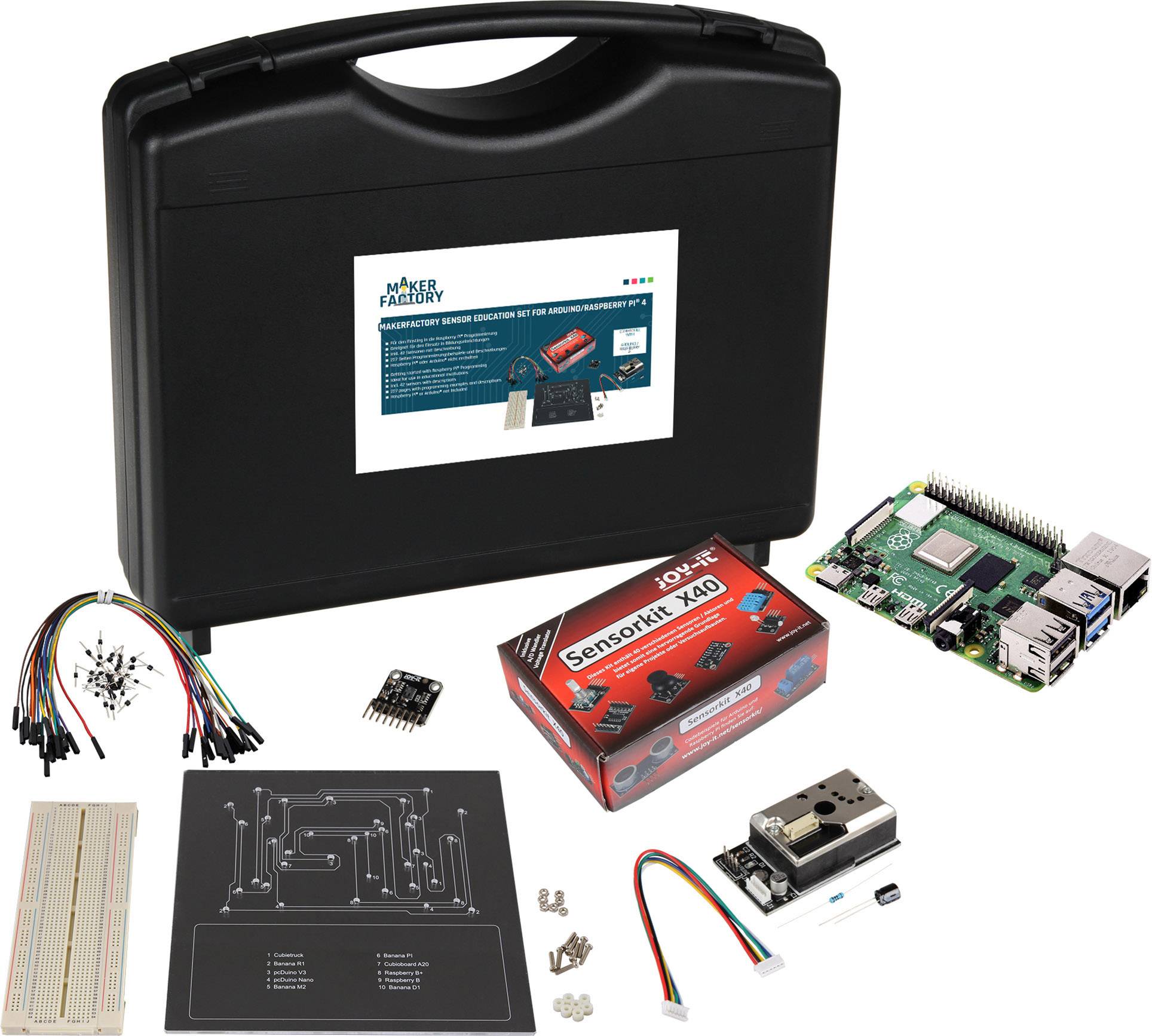 Sensor Education Raspberry Pi® 4 B 2 GB 4 x 1.5 GHz inkl. Aufbewahrungskoffer, inkl. Breadboard, inkl.