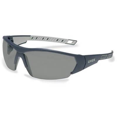 Graue UV-Schutzbrille von uvex mit sportlichem Design. Sie hat ein markantes, leicht gebogenes Gestell und getönte Gläser.