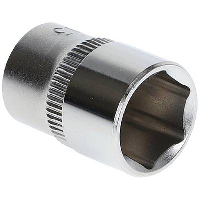 Metallschraubenschlüsselaufsatz mit sechsseitiger Öffnung und geriffeltem Griff.