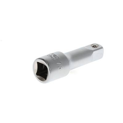 Stecknussadapter aus Metall mit Sechskantanschluss und quadratischer Öffnung, geeignet für Werkzeuge wie Steckschlüssel.