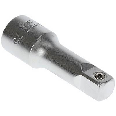 Ein silberner Steckschlüsseladapter mit quadratischem Ende. Verwendet zur Verbindung verschiedener Werkzeugeinsätze in der Mechanik.