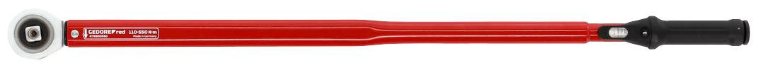 Roter, teleskopierbarer Drehmomentschlüssel mit schwarzem Griff, verwendet zur präzisen Kontrolle des Anzugsdrehmoments von Schrauben.