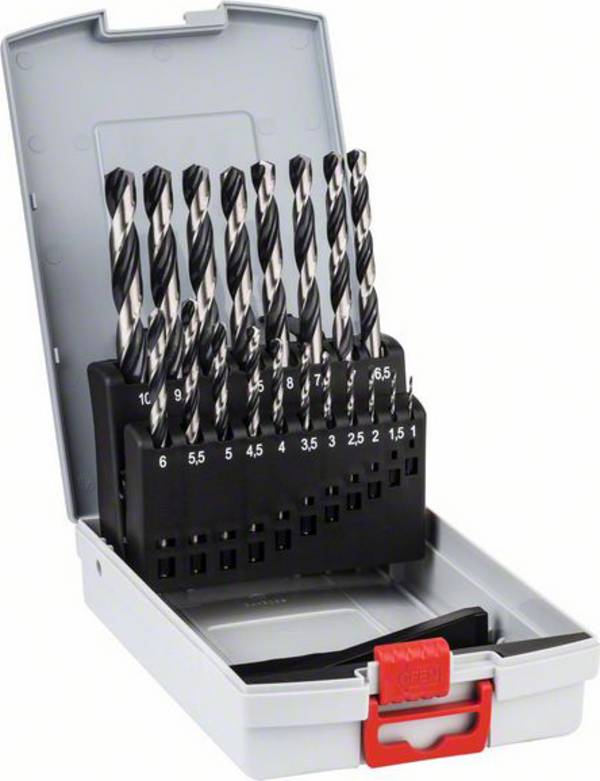 Bosch Accessories 2608577351 Bosch Power Tools  Metall-Spiralbohrer-Set 19teilig 1 mm, 1.5 mm, 2 mm, 2.5 mm, 3 mm, 3.5 mm, 4 mm, 4.5 mm, 5 mm, 5.5 mm, 6 mm, 6.5 mm, 7 mm, 7.5 mm, 8 mm, 8.5 mm, 9 mm, 9.5 mm, 10 mm     1 St.