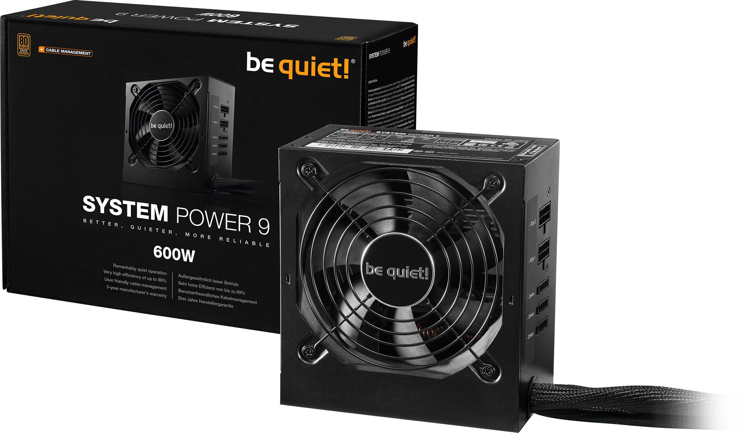 BE QUIET quiet! System Power 9 CM 600W ATX24