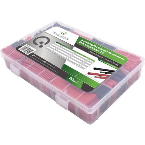 Quadrios 1905CA062 Schrumpfschlauchsortiment Schwarz, Rot 800 Teile