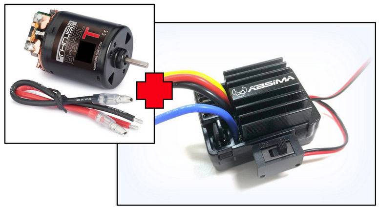 Jednosměrný motor a regulátor otáček, sada pro RC modely Absima 1:10