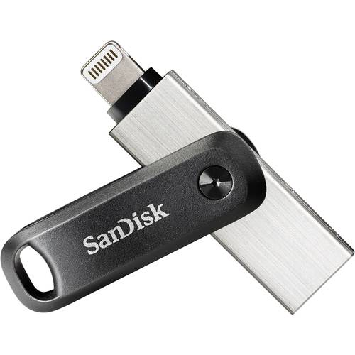 SanDisk iXpand™ Flash Drive Go USB-Zusatzspeicher Smartphone/Tablet Schwarz, Silber 128 GB USB-A (USB 3.2 Gen 1), Apple ...