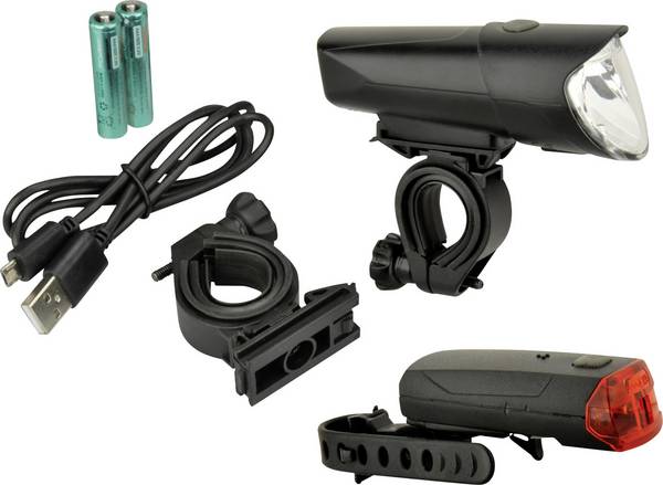 FISCHER Fahrrad-LED-Beleuchtungs-Set 40/20/10 Lux