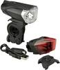 FISCHER FAHRRAD Fahrradbeleuchtung Set 85354 LED akkubetrieben Schwarz