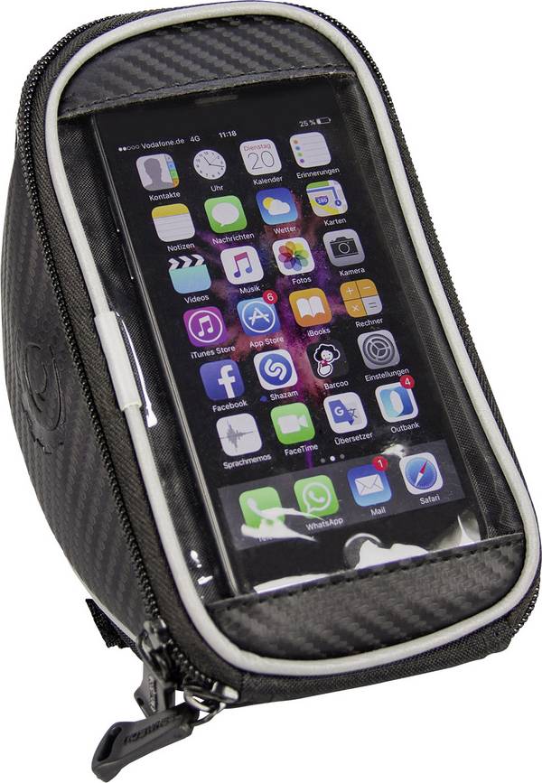 FISCHER Fahrrad-Lenkertasche mit Smartphonefach, schwarz
