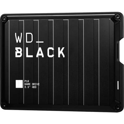 Externe Festplatte 'WD_BLACK P10' mit stabilem Gehäuse, schwarz, für Spielekonsolen und PCs.