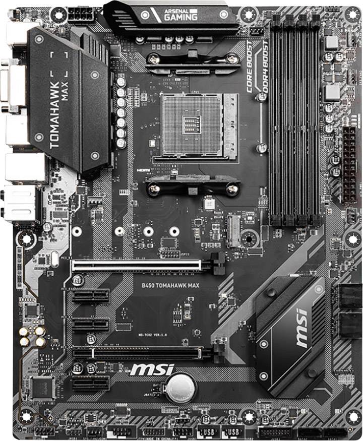 MSI Gaming B450 Tomahawk Max Mainboard Sockel (PC) AMD® AM4 Formfaktor (Details) ATX Mainboard-Chipsatz AMD® B450-2
