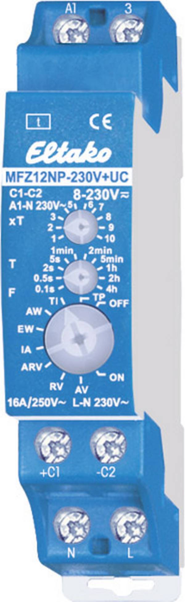 Eltako 23100001 MFZ12NP-230V+UC Zeitrelais Multifunktional 230 V 1 St. Zeitbereich: 0.1 s - 40 h 1 Schließer