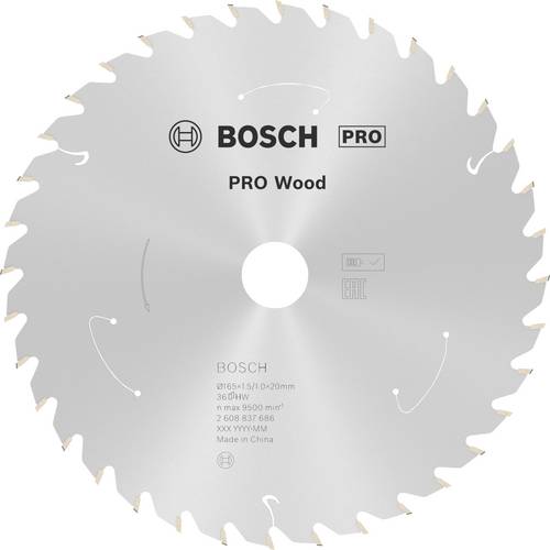 Bosch Accessories PRO Wood cordless 2608837686 Hartmetall Kreissägeblatt 165 x 20 mm Zähneanzahl: 36 1 St.