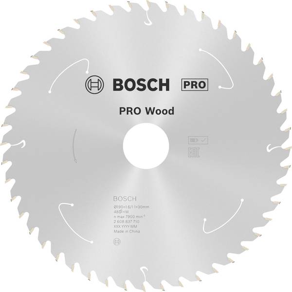 Bosch Accessories 2608837710 2608837710 Hartmetall Kreissägeblatt 190 x 30 mm Zähneanzahl: 48 1 St.