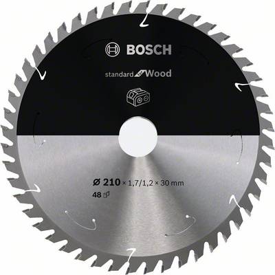Kreissägeblatt von Bosch, geeignet für Holz, Durchmesser 210 mm. Enthält 48 Zähne, optimiert für präzise Schnitte.
