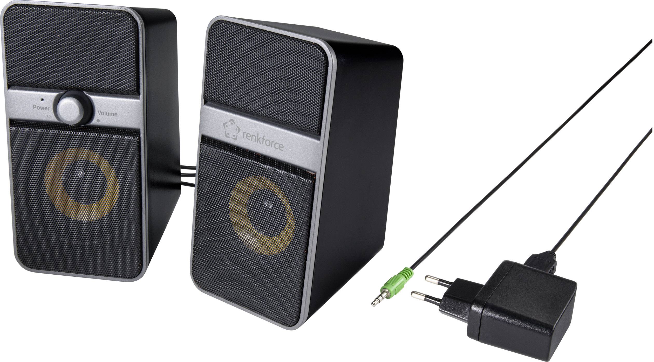 Renkforce 2.0 PC-Lautsprecher Bluetooth®, Kabelgebunden 6 W Schwarz, Silber-3