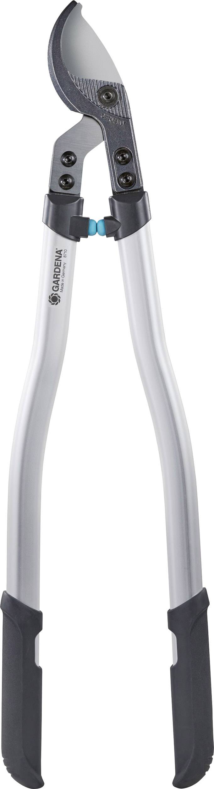 Gartenschere mit langer Klinge und ergonomischem Griff, geeignet zum Schneiden dicker Äste.