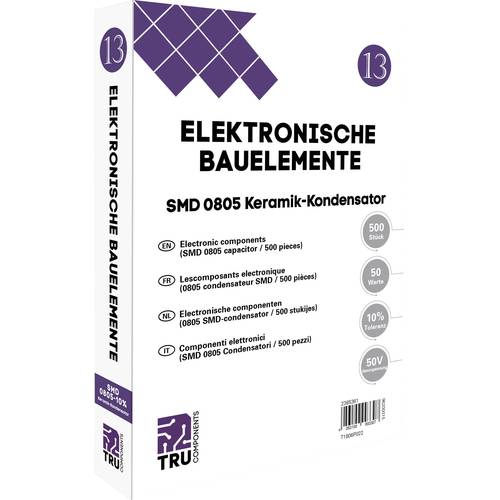 TRU COMPONENTS T1806P022 Keramik-Kondensator SMD 0805 50 V 10 % (L x B) 2.0 mm x 1.2 mm 500 Teile Tape cut