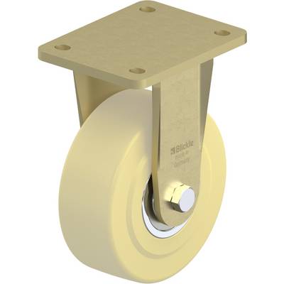 Schwenkrolle mit rechteckiger Befestigungsplatte, beige Rad aus Kunststoff, geeignet für Möbel oder Geräte, robustes Design.