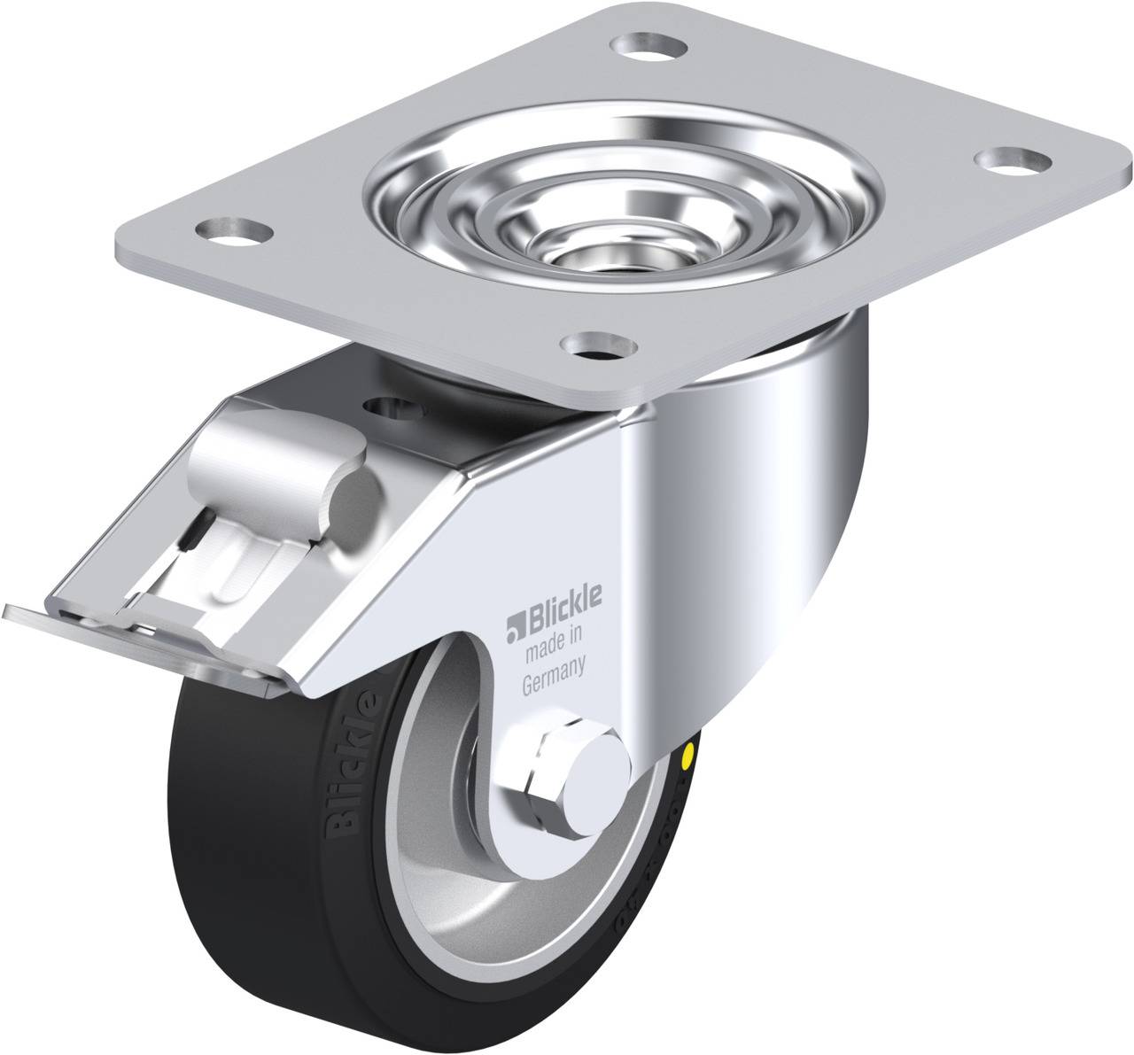 Blickle 443762 LK-ALEV 100K-3-FI-EL Lenkrolle mit Feststeller Rad-Durchmesser: 100 mm Tragfähigkeit (max.): 200 kg 1 St.