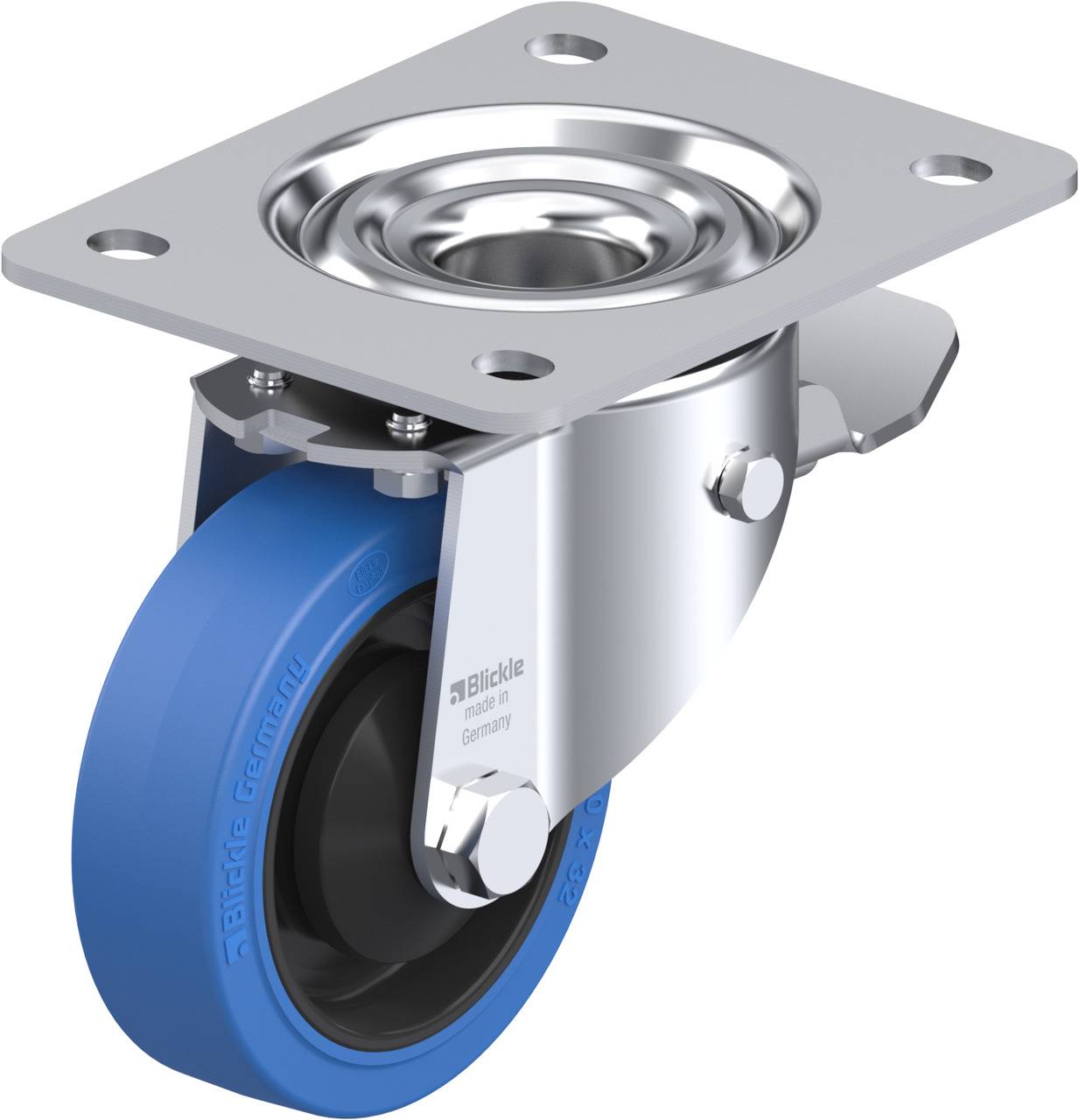 Blickle 746965 LK-POEV 100KA-3-ST-SB Lenkrolle mit Feststeller Rad-Durchmesser: 100 mm Tragfähigkeit (max.): 200 kg 1 St...