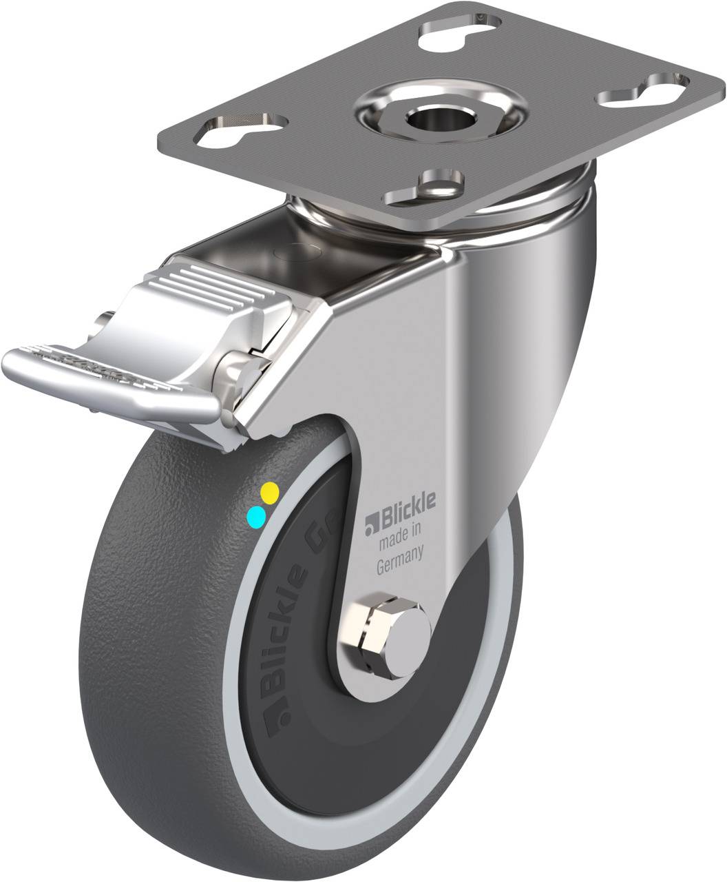 Blickle 853517 LKPXA-PATH 101KFD-FI-ELS Lenkrolle mit Feststeller Rad-Durchmesser: 100 mm Tragfähigkeit (max.): 120 kg 1...