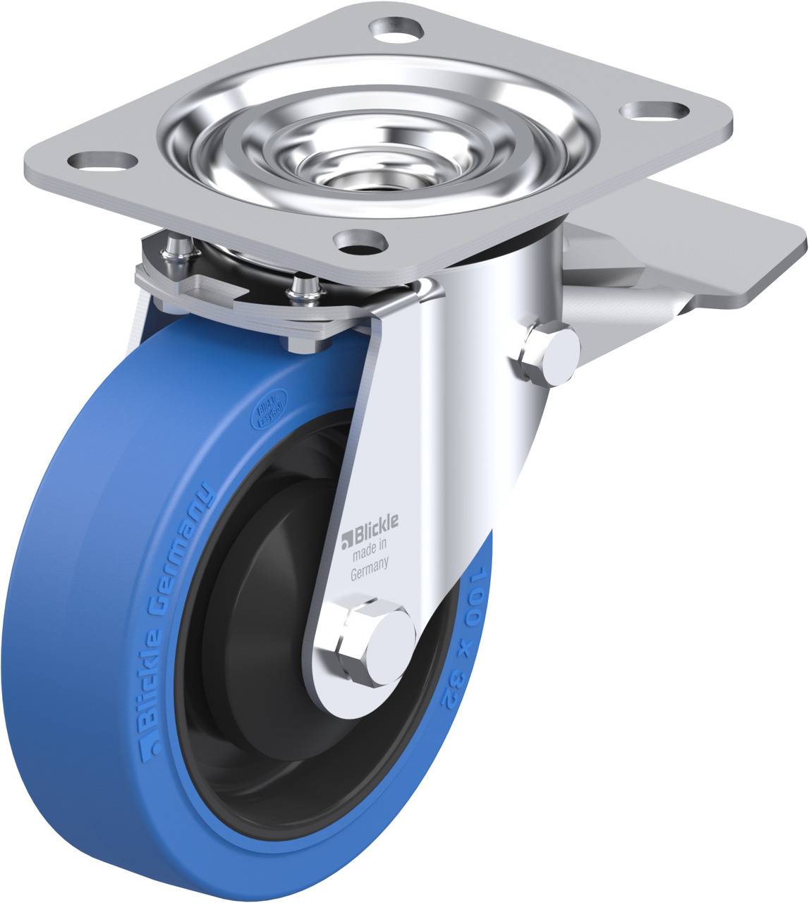 Blickle 749341 L-POEV 100KA-ST-SB Lenkrolle mit Feststeller Rad-Durchmesser: 100 mm Tragfähigkeit (max.): 200 kg 1 St.