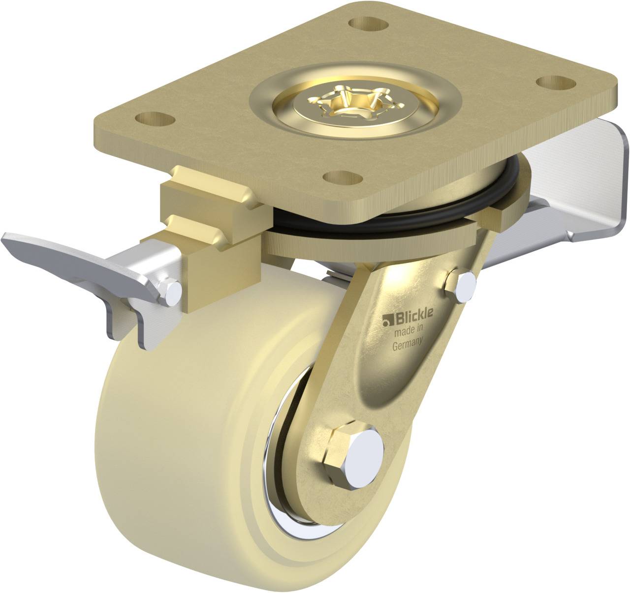 Blickle 649269 LS-GSPO 101K-ST-RI4 Lenkrolle mit Feststeller Rad-Durchmesser: 100 mm Tragfähigkeit (max.): 1500 kg 1 St.